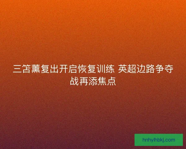 三笘薰复出开启恢复训练 英超边路争夺战再添焦点